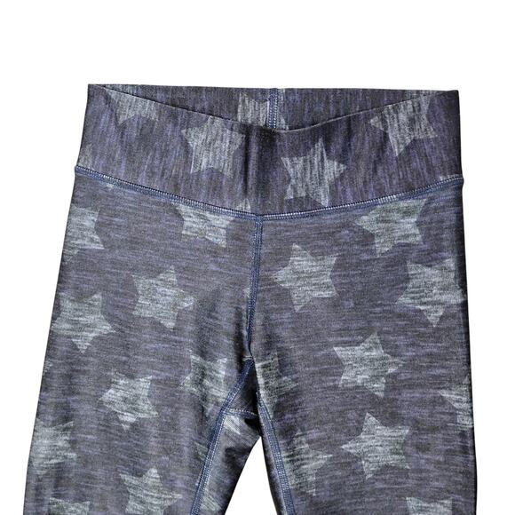 Terez Workout Leggings Size Small Blue and Lighter Blue Stars Print Made in USA - Picture 3 of 7